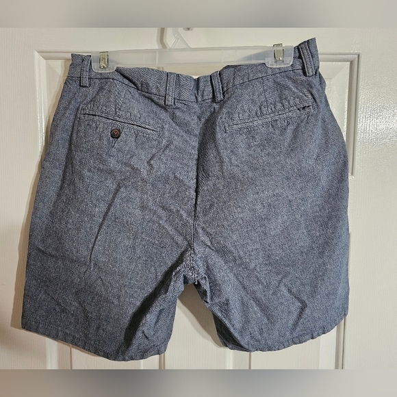 Old Navy Flat Front 8" Shorts Size 33 Blue Textured 5 Pockets Ultimate Slim - Picture 3 of 6